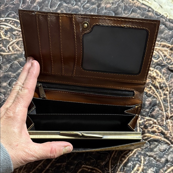 Patricia Nash Map Print Leather Wallet - Yellow & Brown - Picture 2 of 5